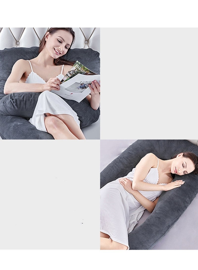 Multifunctional maternity pillow side sleeper pillow pure cotton removable and washable U-shaped nap pillow cushion - Image 4