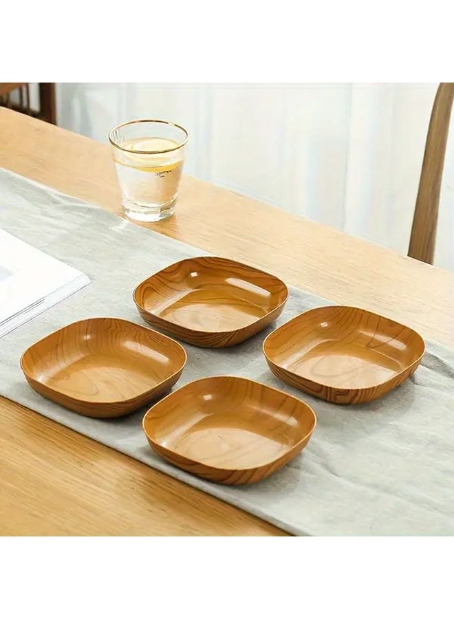2 Pcs Random Color Creative Imitation Wood Plastic Snack Plates Sushi Vinegar Serving Tray - Image 5