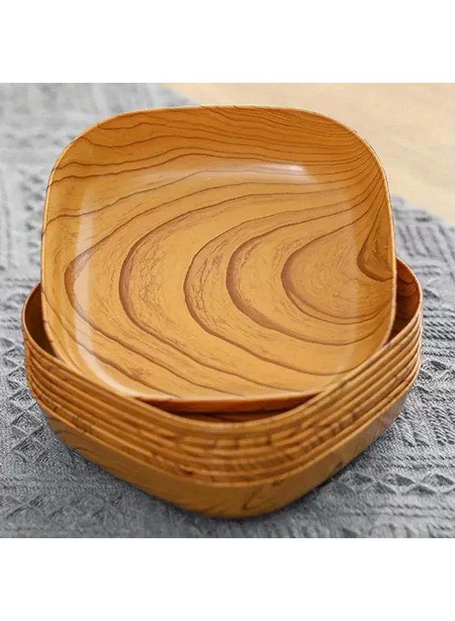 2 Pcs Random Color Creative Imitation Wood Plastic Snack Plates Sushi Vinegar Serving Tray - Image 1