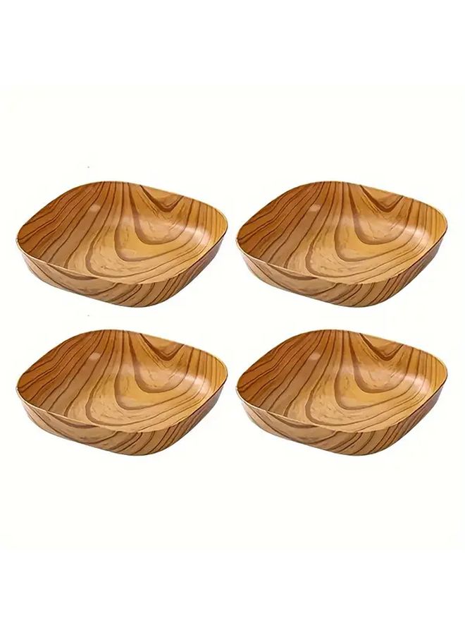 2 Pcs Random Color Creative Imitation Wood Plastic Snack Plates Sushi Vinegar Serving Tray - Image 2