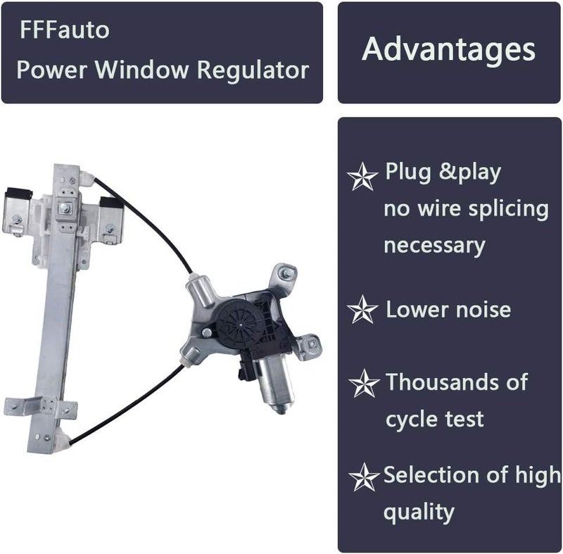 FFFauto 741-390 Rear Driver Left Side Power Window Regulator Motor for Cadillac Escalade, Chevy Tahoe, GMC Yukon (2007-2014) - Image 4