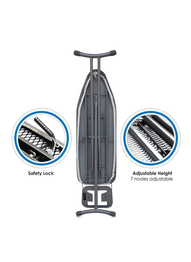 Alissa - Folding Ironing Board Ironing Table Iron Table With Adjustable Height and Space Saving Design Household Foldable Laundry Rack Lightweight With Heat Resistant Cover and Thicken Felt Pad 13 Inches 110cm*33cm - Image 1