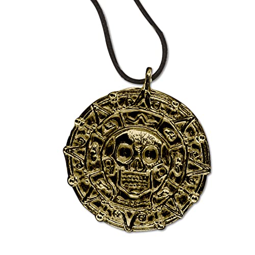 MASTER USA - COIN - Coin Necklace, Antique Gold Alloy Metal Medallion, Includes Black Nylon Neck Cord, Perfect for Cosplay, Pirates, Caribbean, Aztec, Skull, Fantasy - COIN, Small - Image 5