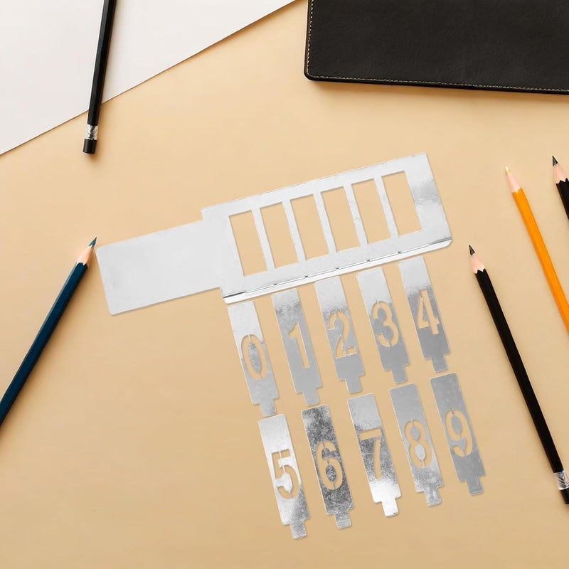 1 Set Hollow Number Stencil: Reusable Spray Painting Templates with 6-Slot Holder - 0-9 Digital Number Templates for Painting on Wood, Walls, Signs - Image 4