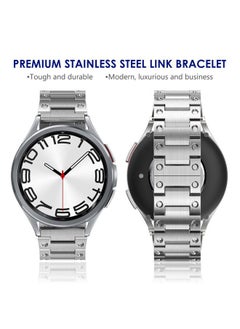 WINGLE for Samsung Galaxy Watch 7 6 5 4 Band Galaxy Watch 6 Classic 47mm Band 5 Pro Galaxy Watch 4 Classic FE 45mm 43mm 44mm 40mm 46mm 42mm Men 20mm Stainless Steel Band Galaxy Watch 3 41mm, Silver  - Image 3