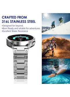 WINGLE for Samsung Galaxy Watch 7 6 5 4 Band Galaxy Watch 6 Classic 47mm Band 5 Pro Galaxy Watch 4 Classic FE 45mm 43mm 44mm 40mm 46mm 42mm Men 20mm Stainless Steel Band Galaxy Watch 3 41mm, Silver  - Image 5