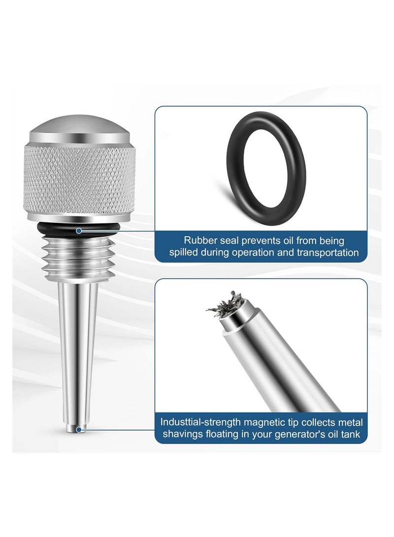 Luckam Generator Magnetic Dipstick, 2 Pack Replacement for 55201 Magnetic Oil Dipstick for Inverter Generator Compatible with Wen/ with Yamaha, Aluminum Generator Magnetic Oil Dipstick with O Ring, Silver - Image 5