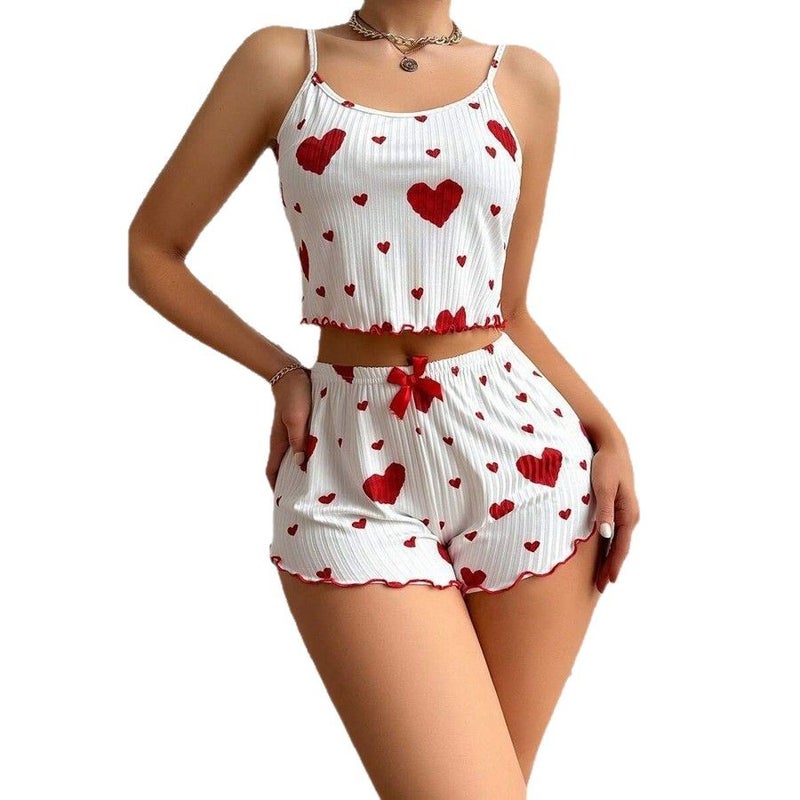 Women's Sleepwear Set with Heart Print - Image 5