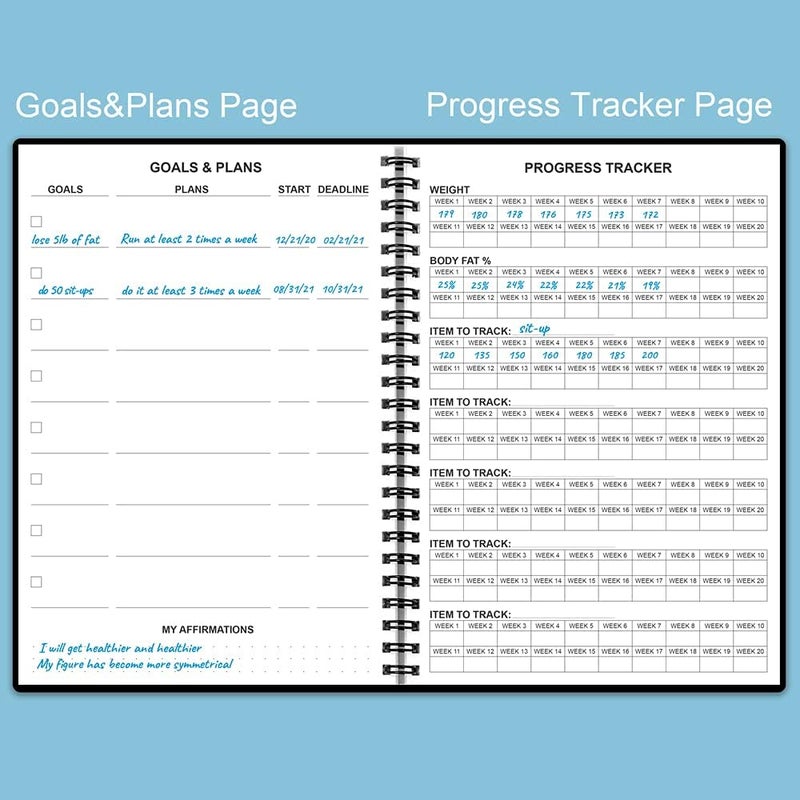Nokingo Fitness Planner for Women & Men - A5 Workout Log Book/Exercise Workout Log to Track Weight Loss, GYM, Bodybuilding Progress - Daily Health & Wellness Workout Journals, 5.8X8.25 In Workout Book - Image 3