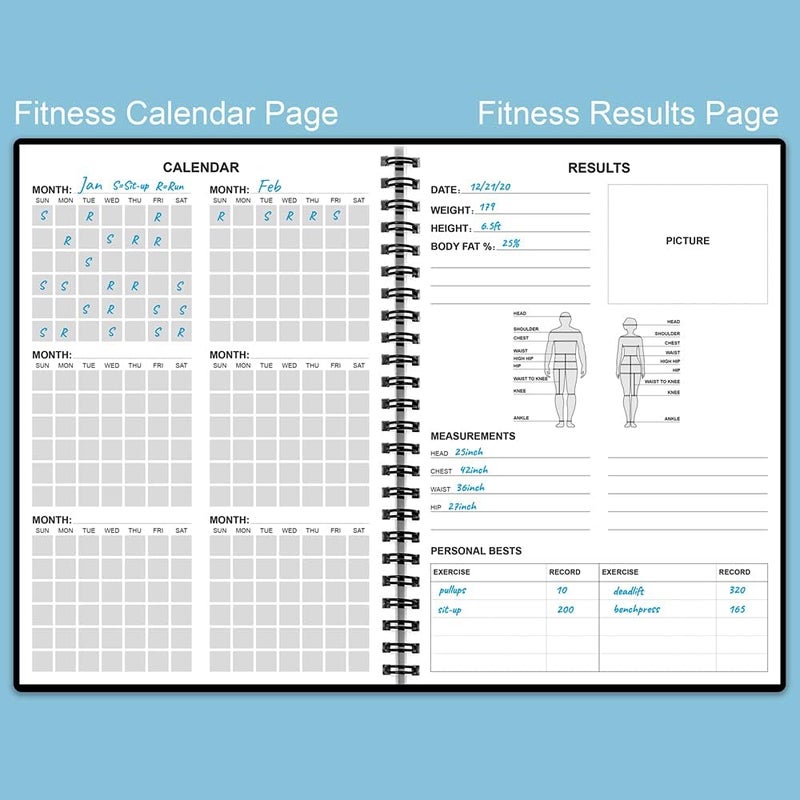 Nokingo Fitness Planner for Women & Men - A5 Workout Log Book/Exercise Workout Log to Track Weight Loss, GYM, Bodybuilding Progress - Daily Health & Wellness Workout Journals, 5.8X8.25 In Workout Book - Image 4