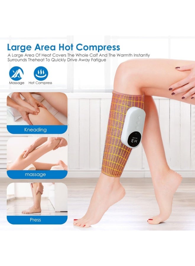 2 Pcs Upgraded Leg Compression Massager Electric Calf Foot Massager with Heat Cordless Muscle Massager with 3 Modes Intensities Heated Knee Sleeve Wrap Gift - Image 2