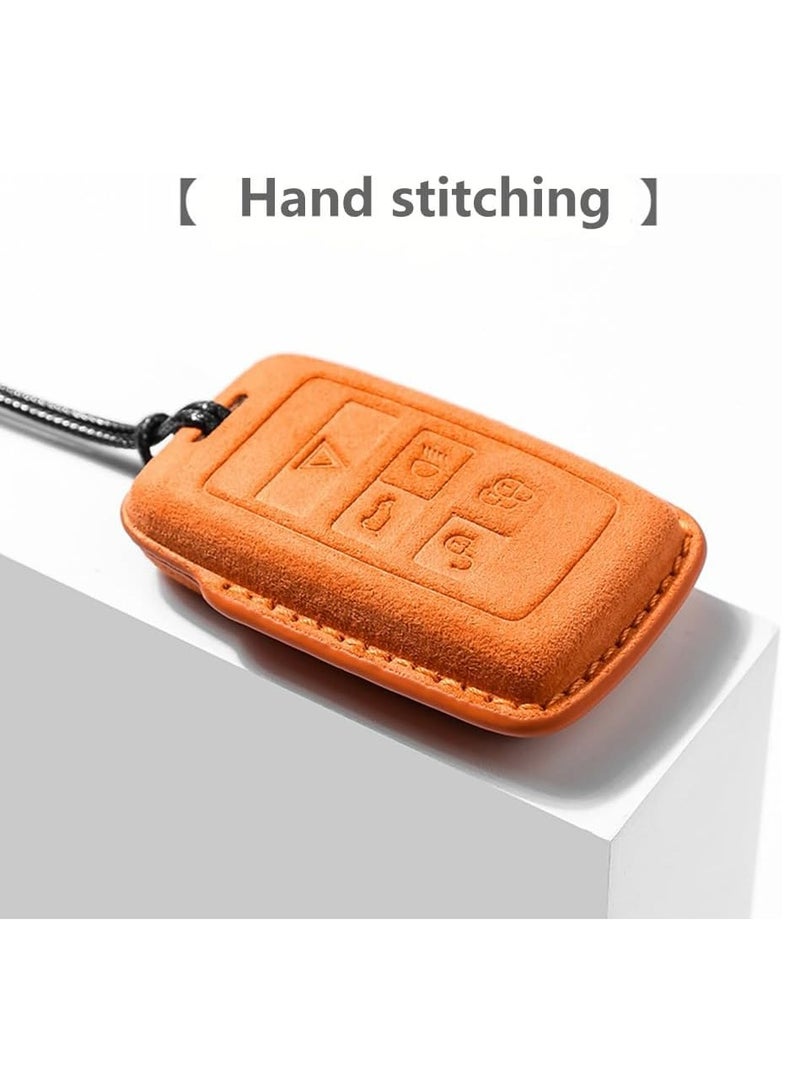 Gray Suede 5-Button Key Fob Cover with Lanyard for Select Land Rover Models - Image 4