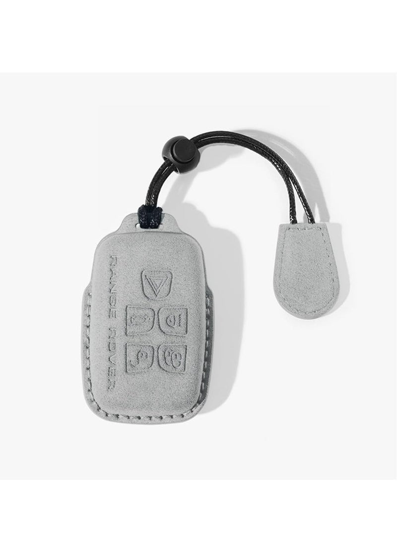 Gray Suede 5-Button Key Fob Cover with Lanyard for Select Land Rover Models - Image 5
