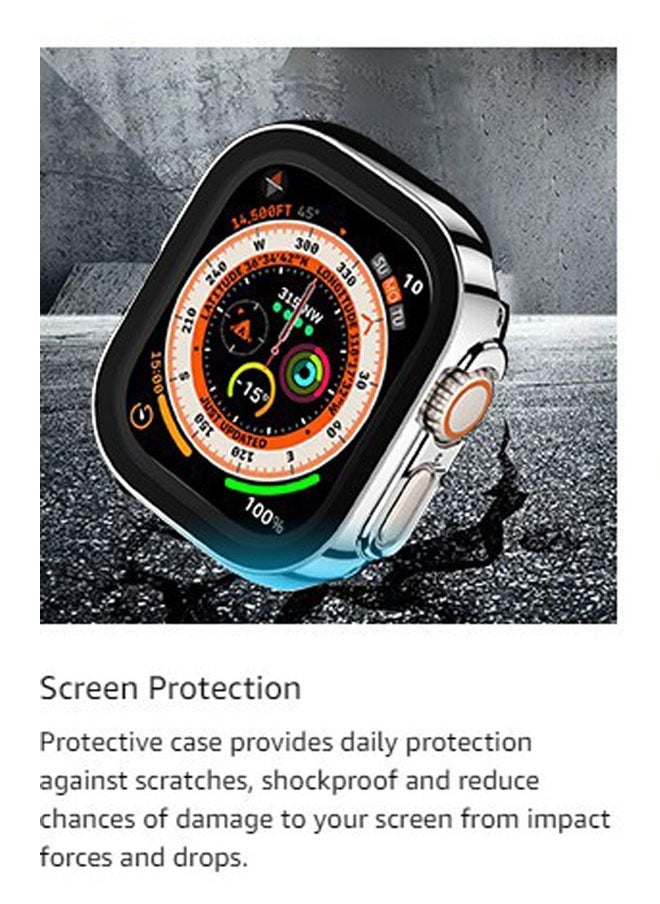 Generic - Waterproof Case for Apple Watch Ultra Ultra2 with 49mm Screen Protector Full Protective Hard PC Bumper Face Cover Accessories Designed for iWatch 49mm（Gold） - Image 1