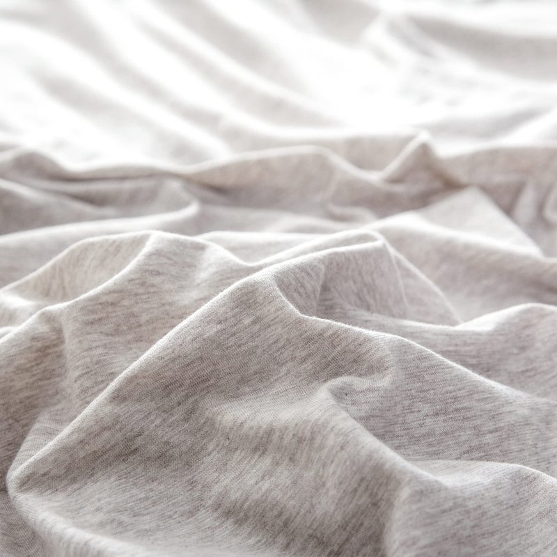 PURE ERA PURE ERA Jersey Knit Pillowcases 100% T-Shirt Cotton Super Soft Comfy Breathable  Set of 2  Queen 20"" x 30""  Heathered Beige - Image 3