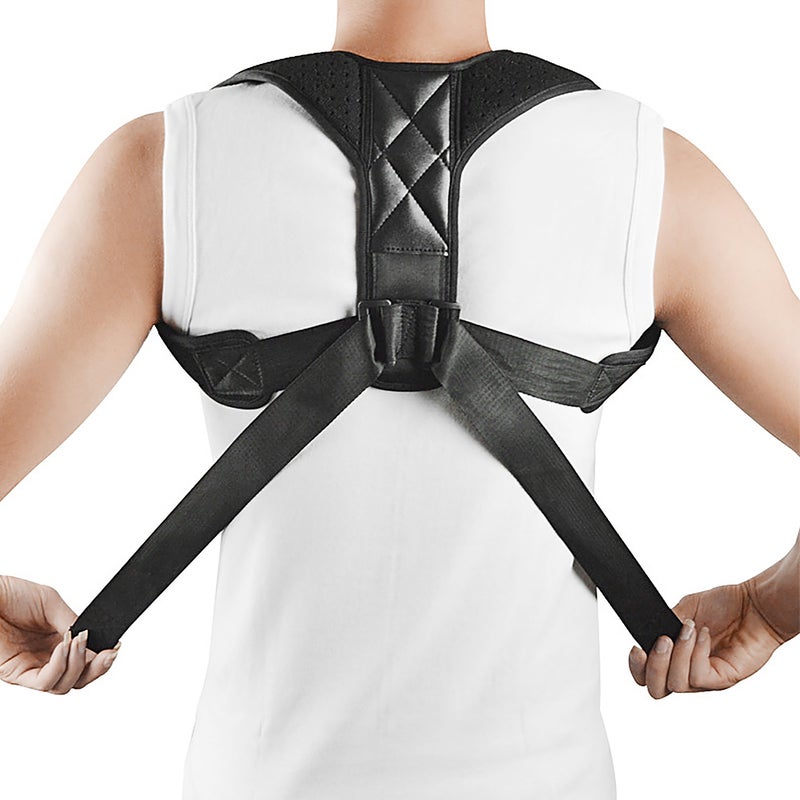Posture Corrector with Exercise Resistance Band Breathable Adjustable Upper Back Brace for Clavicle Support Shoulder Back Pain Relief for Men and Women - Image 2