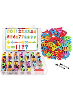DURKU Colorful Magnetic Alphabet Letters Kit - 216 Pcs for Preschool Kids and Toddlers, with Double-Sided Magnet Board for Spelling and Learning  - Image 1