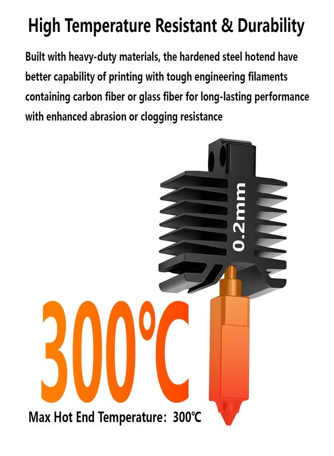 LANKEGU 【Upgraded All-Metal Hotend】0.2mm Hardened Steel Nozzle Hotend Assembly for Bambu Lab P1S/P1P Printers, 24V 48W Ceramic Heater with High-Temp Thermistor Replacement Hotend for P1 Series 3D Printers - Image 3