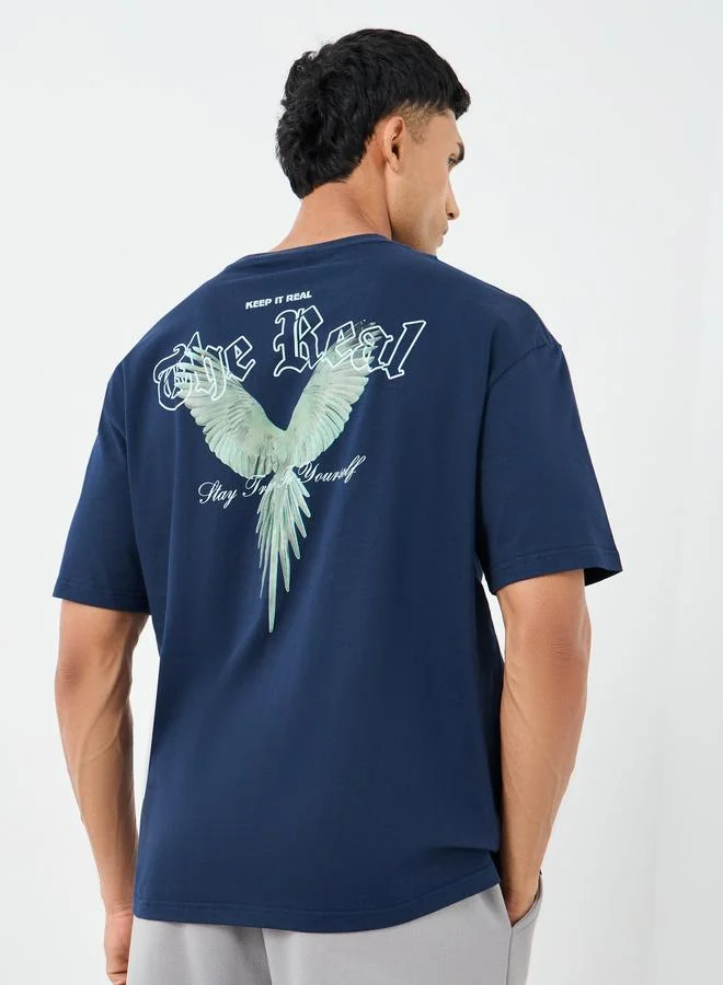Styli Styli Men Oversized StreetWear Back Graphic T-Shirt