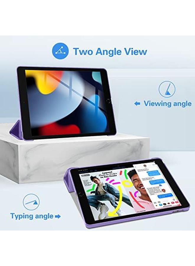 Procases Ipad 10.2 Case 2021 Ipad 9Th Gen 2020 Ipad 8Th Gen 2019 Ipad 7Th Gen Case Slim Tri Fold Stand Hard Back Shell Dual Standing Angles Protective Smart Cover Case For Ipad 10.2" Purple - Image 3