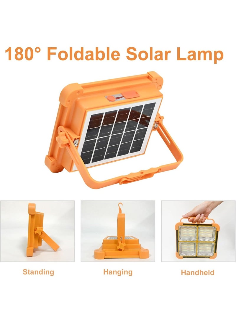 400W Rechargeable LED Work Light with Solar Panel, IP66 Waterproof Portable Flood Light - Image 3