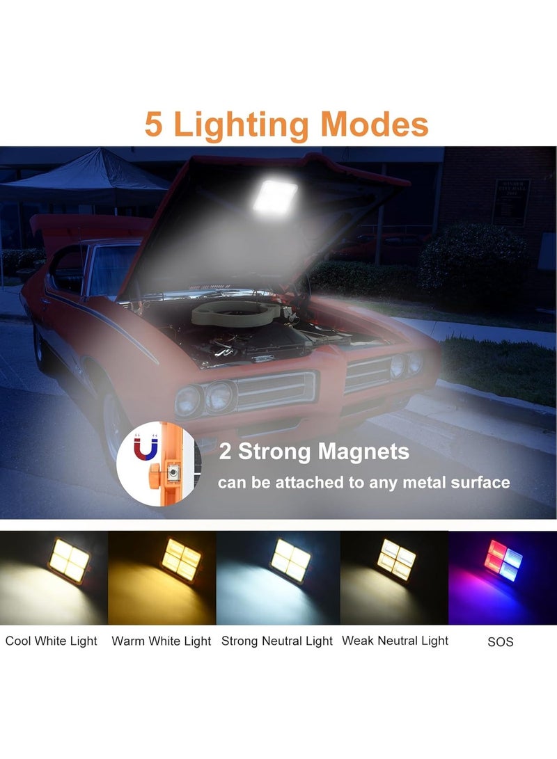 400W Rechargeable LED Work Light with Solar Panel, IP66 Waterproof Portable Flood Light - Image 4