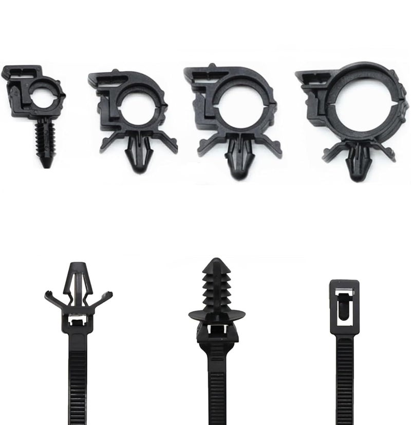 QYIMLI Universal Push Mount Cable Zip Tie with Automotive Wire Loom Clips Kit Car Engine Bay Replacement Parts for Trucks Cars 50pcs - Image 3