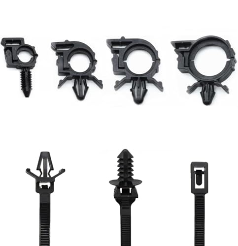 QYIMLI Universal Push Mount Cable Zip Tie with Automotive Wire Loom Clips Kit Car Engine Bay Replacement Parts for Trucks Cars 50pcs - Image 1