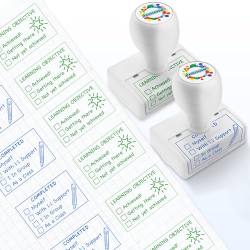 WAHXIAOSW Teacher Stamps,Checkbox Grading Teacher Stamps, Teacher Gifts, Classroom Teacher Stamp, Easy Grading, Improved Efficiency, Happy Teaching(Blue+Green) - Image 4
