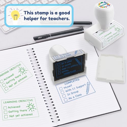 WAHXIAOSW Teacher Stamps,Checkbox Grading Teacher Stamps, Teacher Gifts, Classroom Teacher Stamp, Easy Grading, Improved Efficiency, Happy Teaching(Blue+Green) - Image 5
