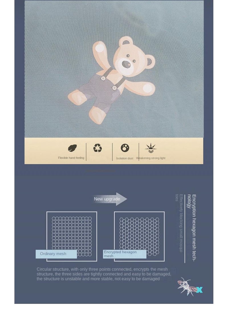 general Cartoon Deck Curtain Student Dormitory Bed Curtains Mosquito Net With Bracket Gift For The Start Of The School Season - Image 4