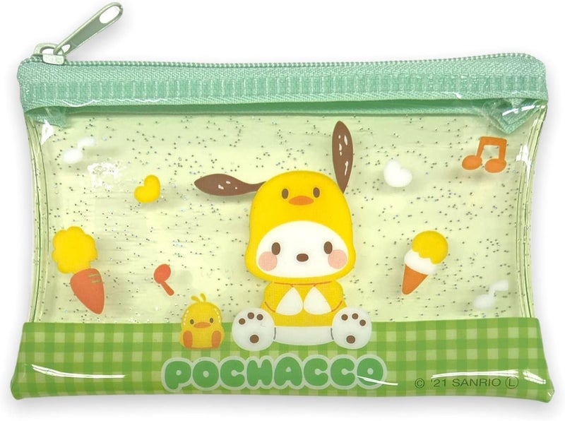 Friend Sanrio Pochacco Accessories Cosmetic Flat vinyl Mini pouch Zipper Case Bag 4.7 in (W) × 3.0 in (H)