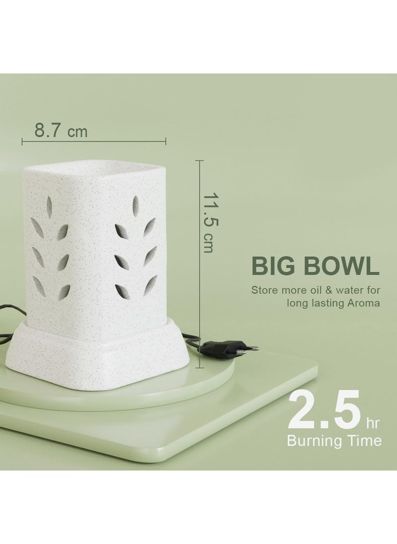 Medhini Medhini by Earth Store Mist Electric Ceramic Aroma Diffuser Fragrance Humidifier Aroma Oil Burner for Office Home Dcor Aromatherapy White  - Image 2
