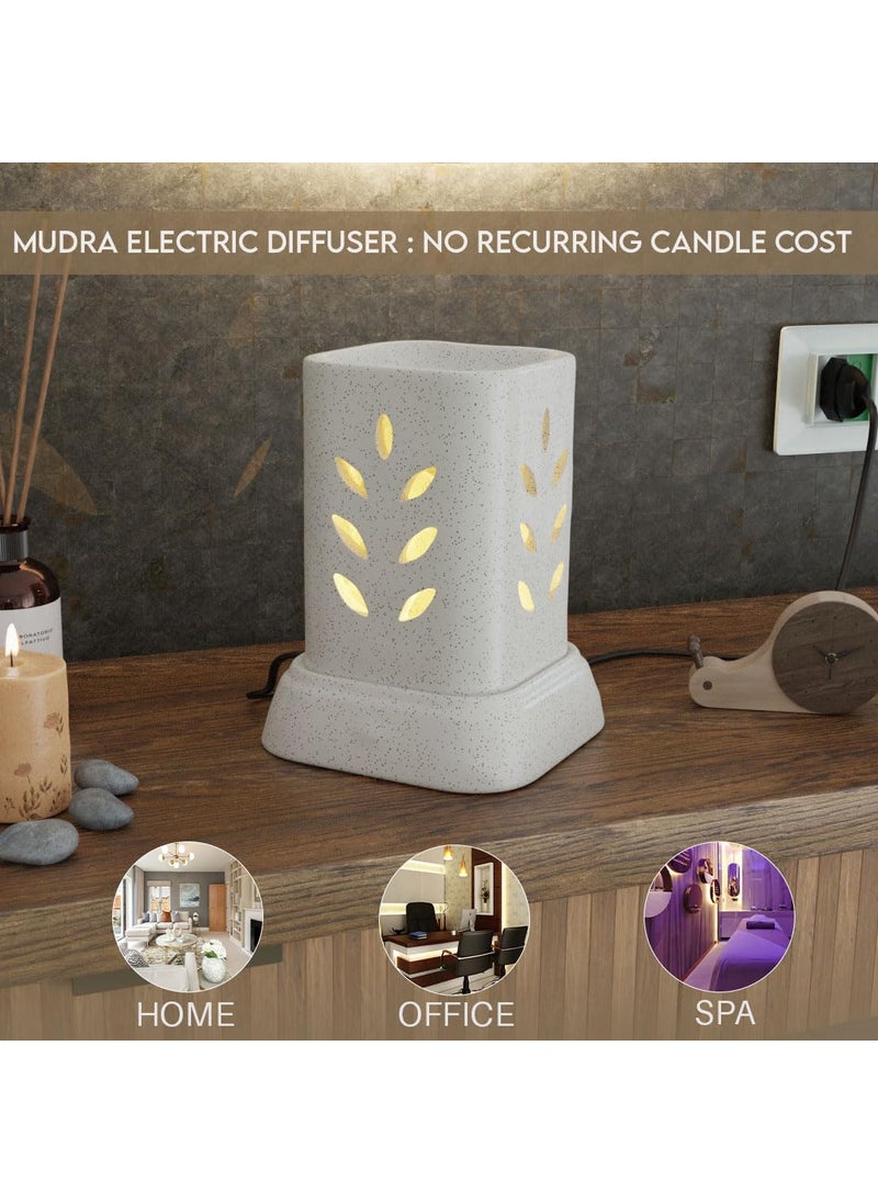Medhini Medhini by Earth Store Mist Electric Ceramic Aroma Diffuser Fragrance Humidifier Aroma Oil Burner for Office Home Dcor Aromatherapy White  - Image 5