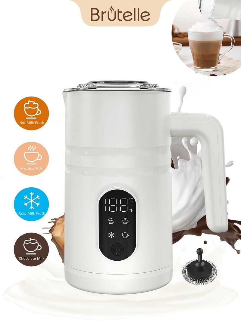 Brutelle Electric Milk Frother Steamer Milk Foamer 5 in 1 Multifunctional Hot Cold Milk Foam Maker 400W Automatic Quiet Milk Warmer Latte Cappuccinos Hot Chocolate - Image 1