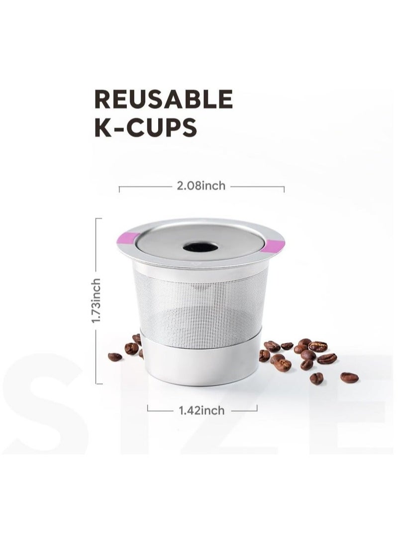 2 Pack Reusable K-Cups for Keurig 1.0 & 2.0 Coffee Maker, Stainless Steel Keurig Reusable Coffee Pods Refillable Keurig Coffee Filter - Image 2