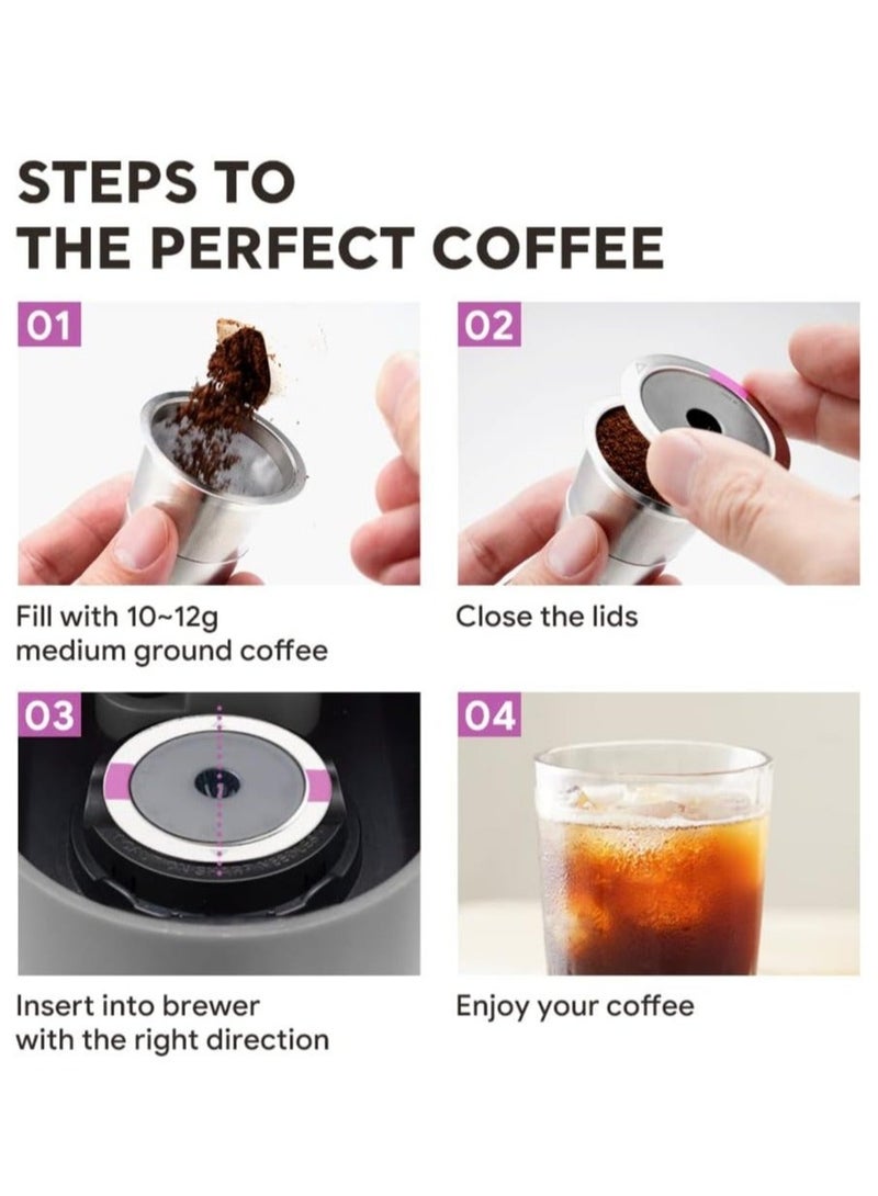 2 Pack Reusable K-Cups for Keurig 1.0 & 2.0 Coffee Maker, Stainless Steel Keurig Reusable Coffee Pods Refillable Keurig Coffee Filter - Image 4
