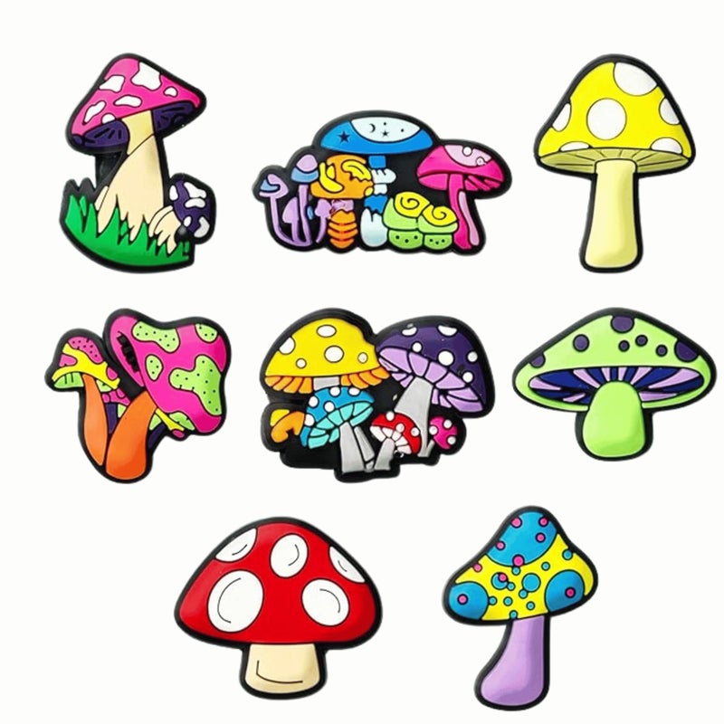 Fungi Fun Glow in the Dark Mushroom Shoe Charms for Clog Slides Sandals, Colorful Luminous Decoration for Shoes, Mushroom Croc Charms for Boys & Girls, Cute Kawaii Glowing Shoe Accesories 40pcs Set - Image 5