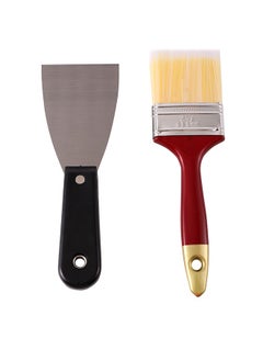 Paint Brush Set -2 Piece- with Putty Knife Scraper and Anti-Streaks Paintbrush - Painting Tool Kit for DIY Projects and Home Improvement - Professional Artist Brush Set and Decorating Tool Kit
