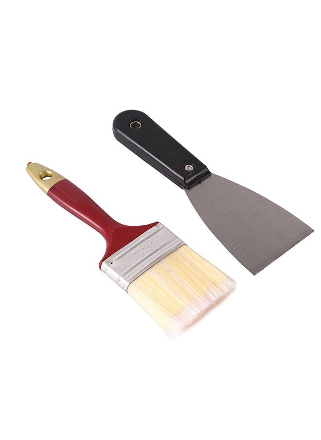 LAWAZIM - Paint Brush Set -2 Piece- with Putty Knife Scraper and Anti-Streaks Paintbrush - Painting Tool Kit for DIY Projects and Home Improvement - Professional Artist Brush Set and Decorating Tool Kit - Image 1