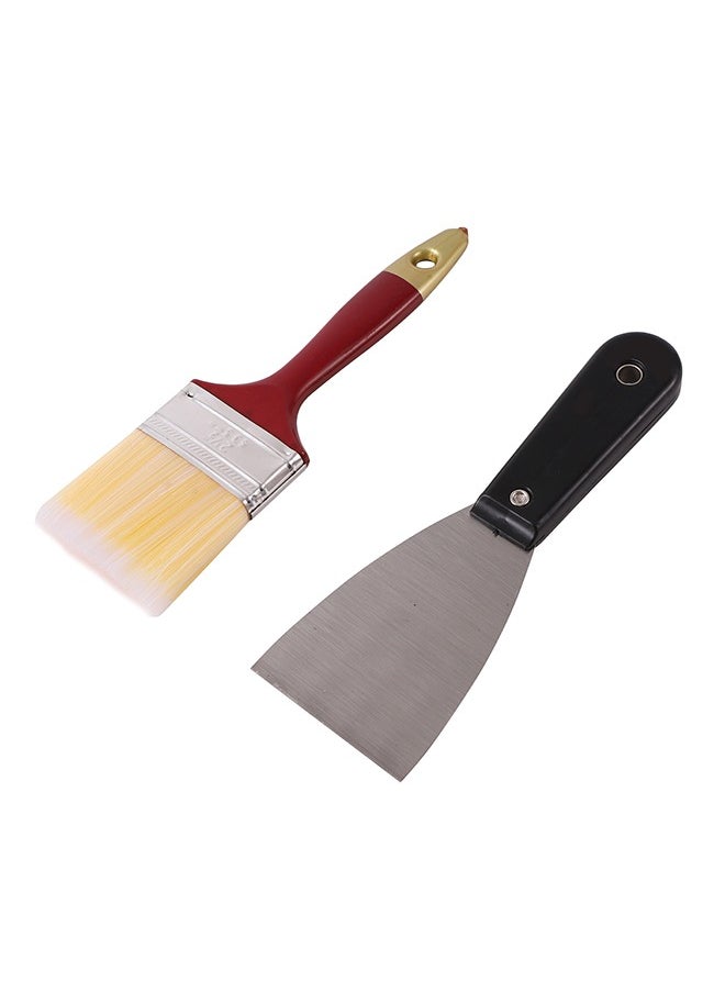 LAWAZIM - Paint Brush Set -2 Piece- with Putty Knife Scraper and Anti-Streaks Paintbrush - Painting Tool Kit for DIY Projects and Home Improvement - Professional Artist Brush Set and Decorating Tool Kit - Image 1