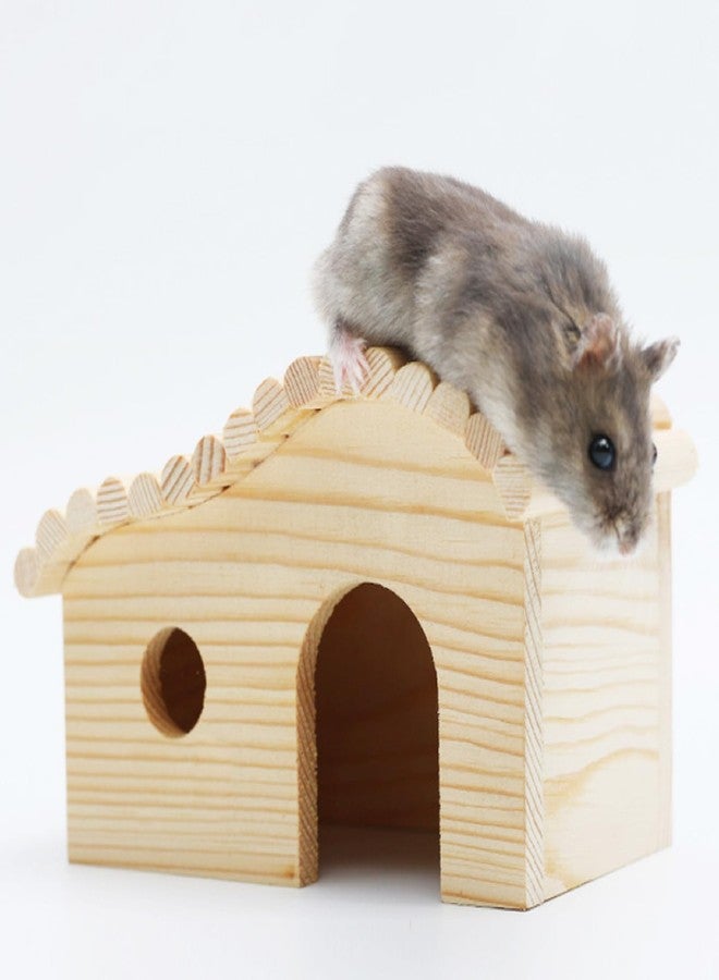 DEFKIYT Hamster Hideout House, Forest Wooden Gerbil Hides for Small Dwarf Syrian Mouse Small Animals - Image 2