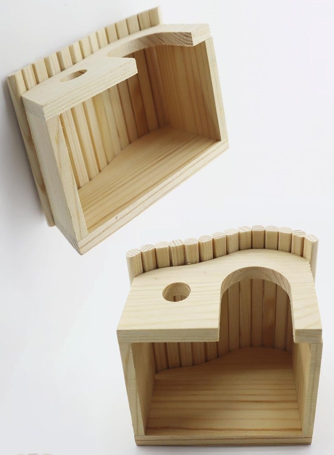 DEFKIYT Hamster Hideout House, Forest Wooden Gerbil Hides for Small Dwarf Syrian Mouse Small Animals - Image 5