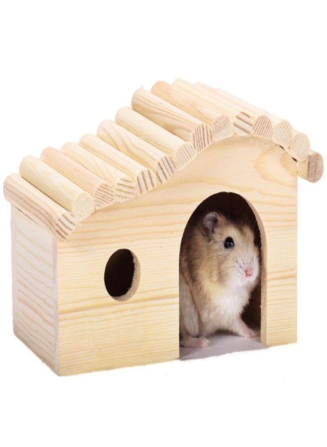 DEFKIYT Hamster Hideout House, Forest Wooden Gerbil Hides for Small Dwarf Syrian Mouse Small Animals - Image 1