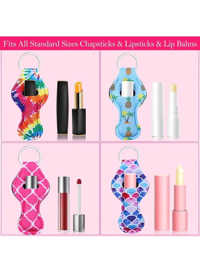 Cludoo 30Pcs Chapstick Holder Keychain Bulk, Chapstick Lip Balm Lipgloss Lipstick Holder Keychains for Lipstick, Chapstick, Lip Balm, lanyards, 30 Vibrant Colors - Image 2