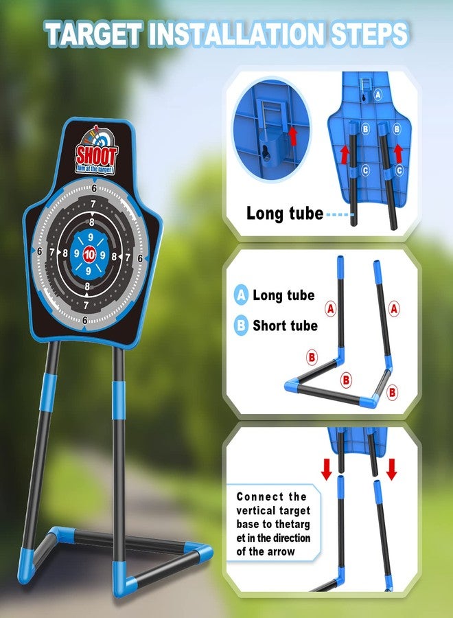 spring flower SpringFlower 2 Bow and Arrow Sets with LED Light-up,2 Foam Dart Guns for Kids 5 6 7 8 9 10+ Years Old, Archery Set with Standing Target for Boys & Girl, for Kids - Image 4