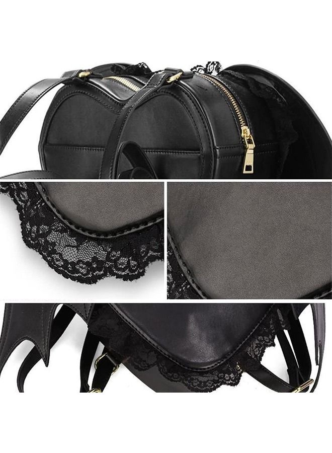 MARGOUN Fashion Girl Black Bat Heart Wings Bag Backpack - Image 3