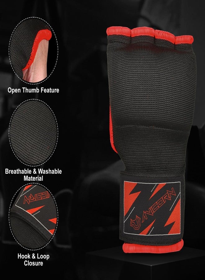 AVICORN Kids Boxing Handwraps Kids Fist Protector Inner Gel Gloves Quick Wraps for Punching Great for MMA Training (Black/Red, XS) - Image 5