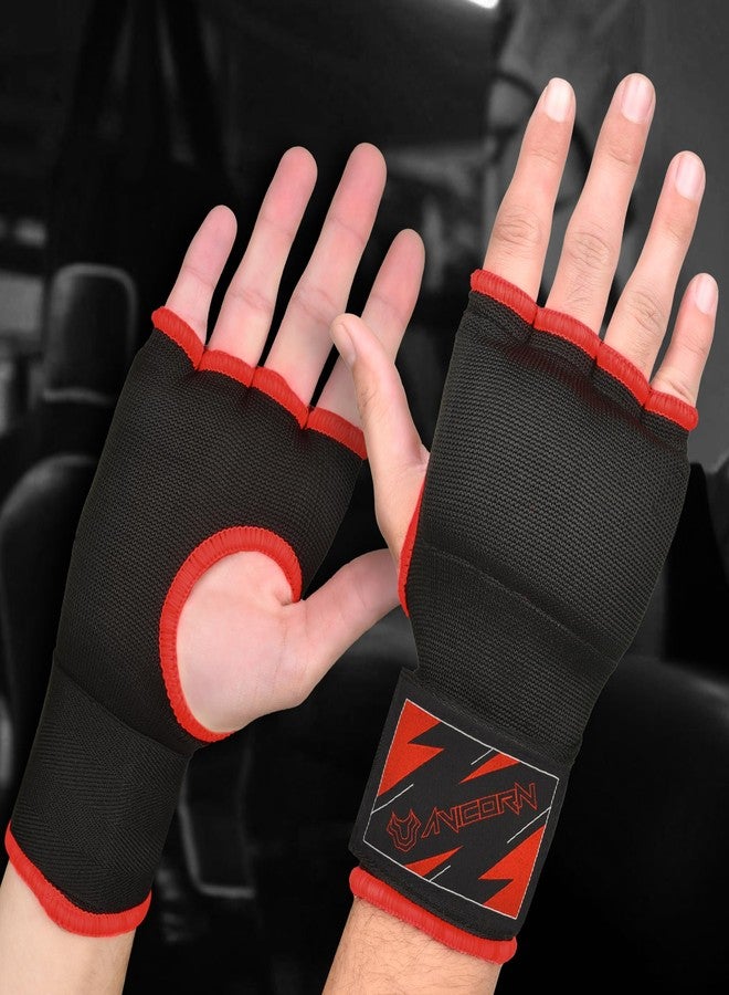 AVICORN Kids Boxing Handwraps Kids Fist Protector Inner Gel Gloves Quick Wraps for Punching Great for MMA Training (Black/Red, XS) - Image 3