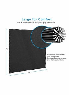 Generic 20 Pack Gray Black Microfiber Cleaning Cloths - 15 x 18 cm Microfiber Glasses Cloth Great for Cleaning Eyeglasses, Cell Phones, Screens, Lenses, Glasses, Screens and All Delicate Surface  - Image 2